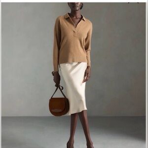 Quince 100% washable silk skirt midi skirt